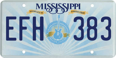MS license plate EFH383