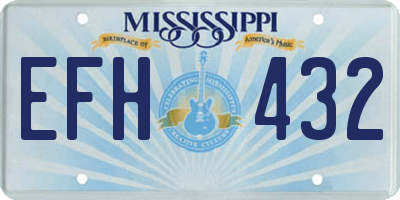 MS license plate EFH432