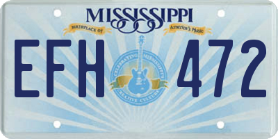 MS license plate EFH472