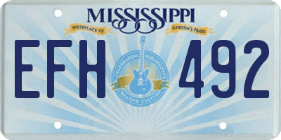 MS license plate EFH492