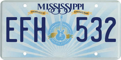 MS license plate EFH532