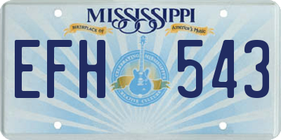 MS license plate EFH543