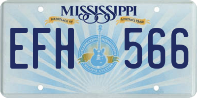 MS license plate EFH566
