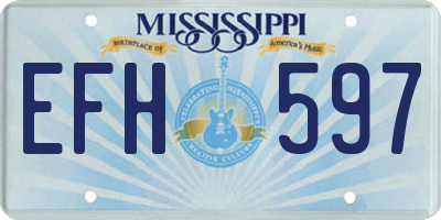 MS license plate EFH597
