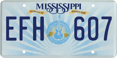 MS license plate EFH607