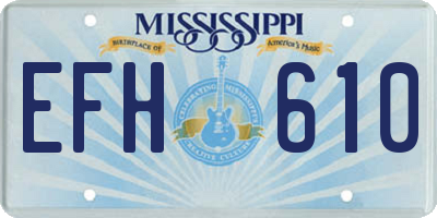 MS license plate EFH610