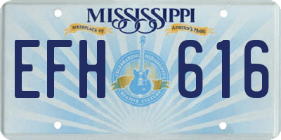 MS license plate EFH616