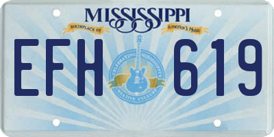 MS license plate EFH619