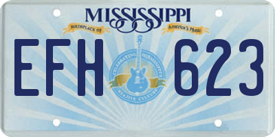 MS license plate EFH623