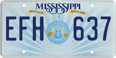 MS license plate EFH637