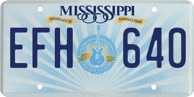 MS license plate EFH640