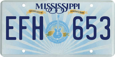 MS license plate EFH653