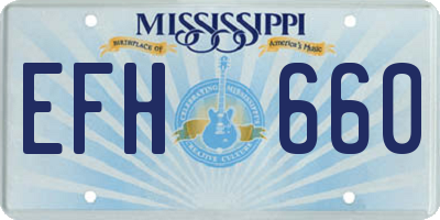 MS license plate EFH660