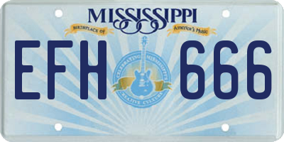 MS license plate EFH666