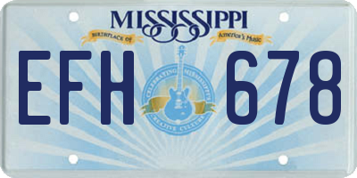 MS license plate EFH678