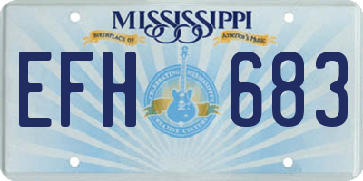 MS license plate EFH683