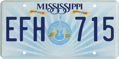 MS license plate EFH715