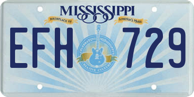 MS license plate EFH729
