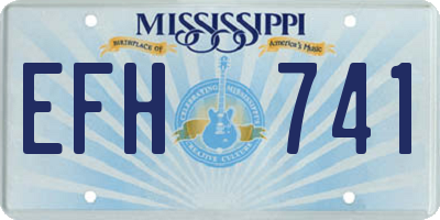 MS license plate EFH741