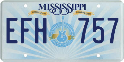 MS license plate EFH757