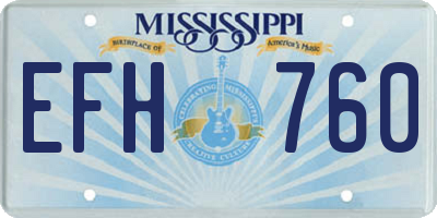 MS license plate EFH760