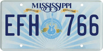 MS license plate EFH766