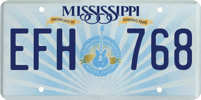MS license plate EFH768