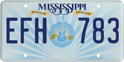 MS license plate EFH783