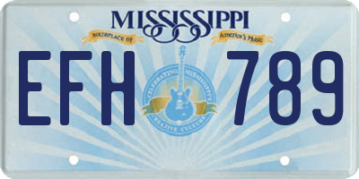 MS license plate EFH789