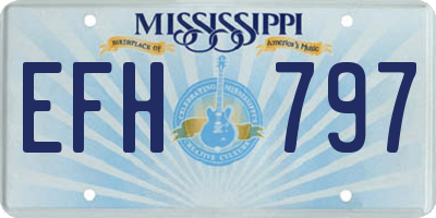 MS license plate EFH797