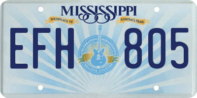 MS license plate EFH805