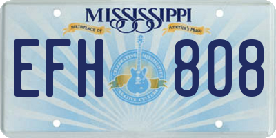MS license plate EFH808
