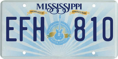 MS license plate EFH810