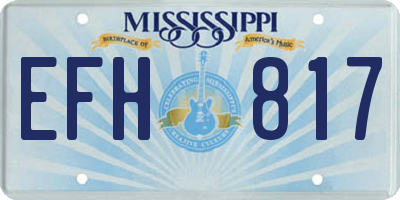 MS license plate EFH817