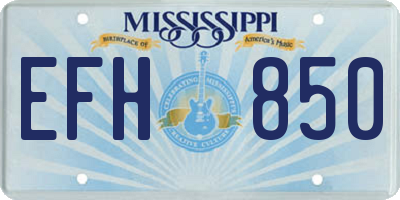 MS license plate EFH850
