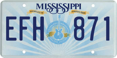 MS license plate EFH871