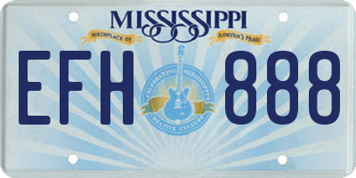MS license plate EFH888