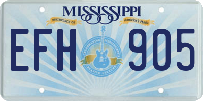MS license plate EFH905