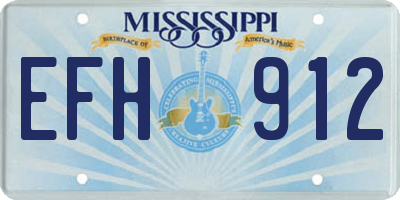 MS license plate EFH912