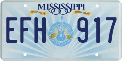 MS license plate EFH917