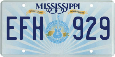 MS license plate EFH929