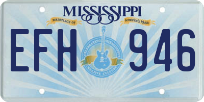 MS license plate EFH946