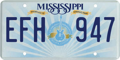 MS license plate EFH947