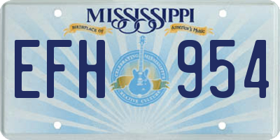 MS license plate EFH954
