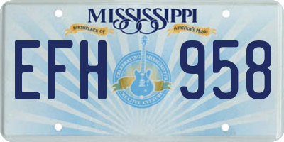 MS license plate EFH958