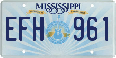 MS license plate EFH961