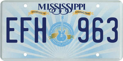 MS license plate EFH963