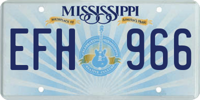 MS license plate EFH966