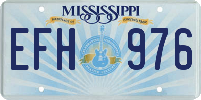MS license plate EFH976