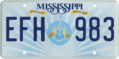 MS license plate EFH983